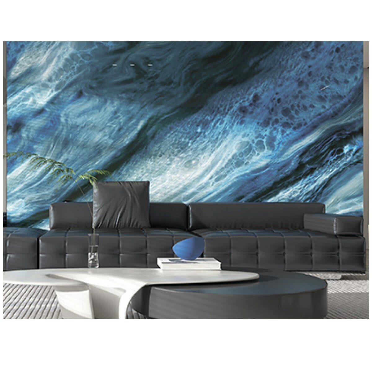 крупный план самоклеящейся виниловой плитки ПВХ, толщина 2 мм, декоративная аквамариновая печать