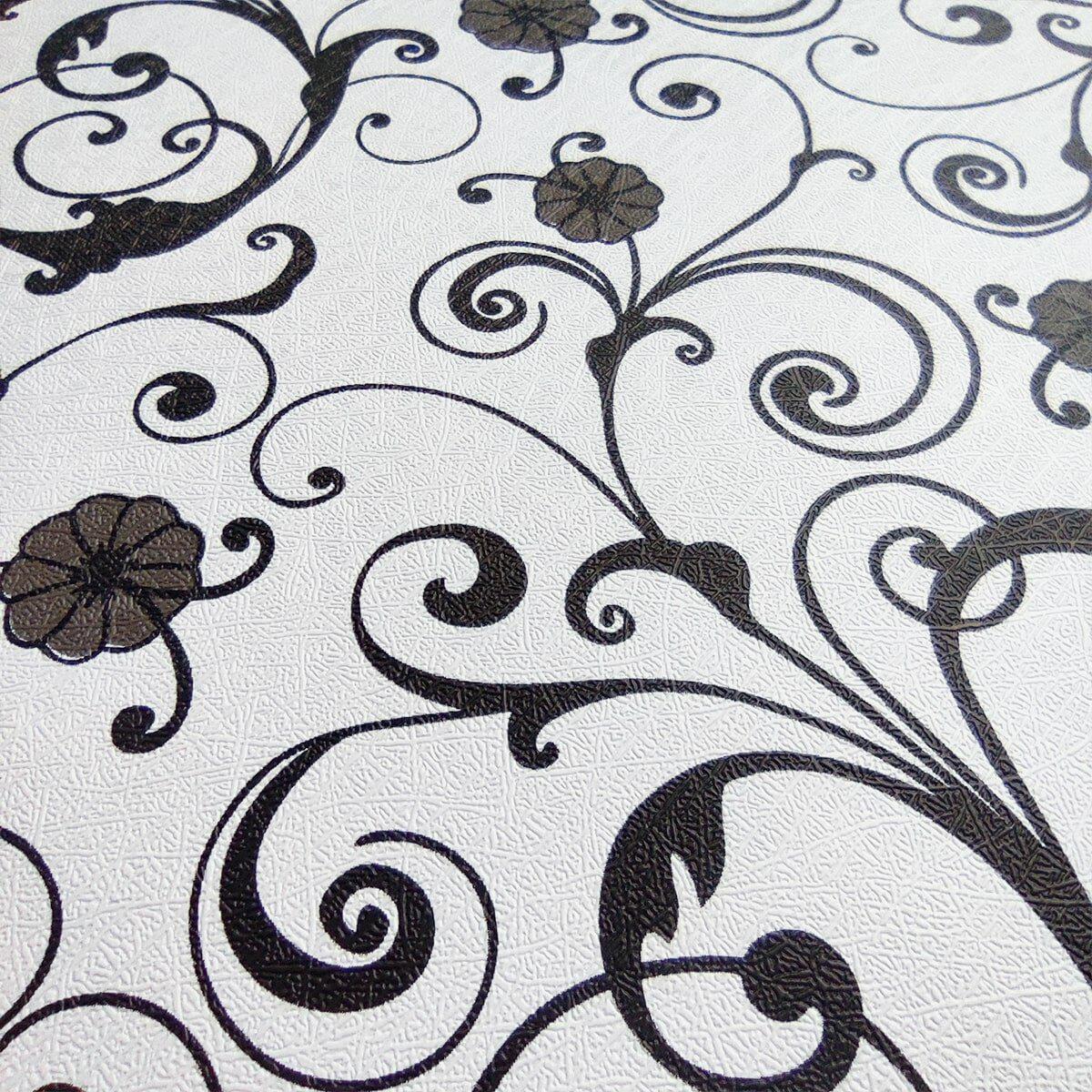 Рельефная самоклеящаяся пленка белые вензеля 45 см x 10 м — крупный план текстуры и рисунка