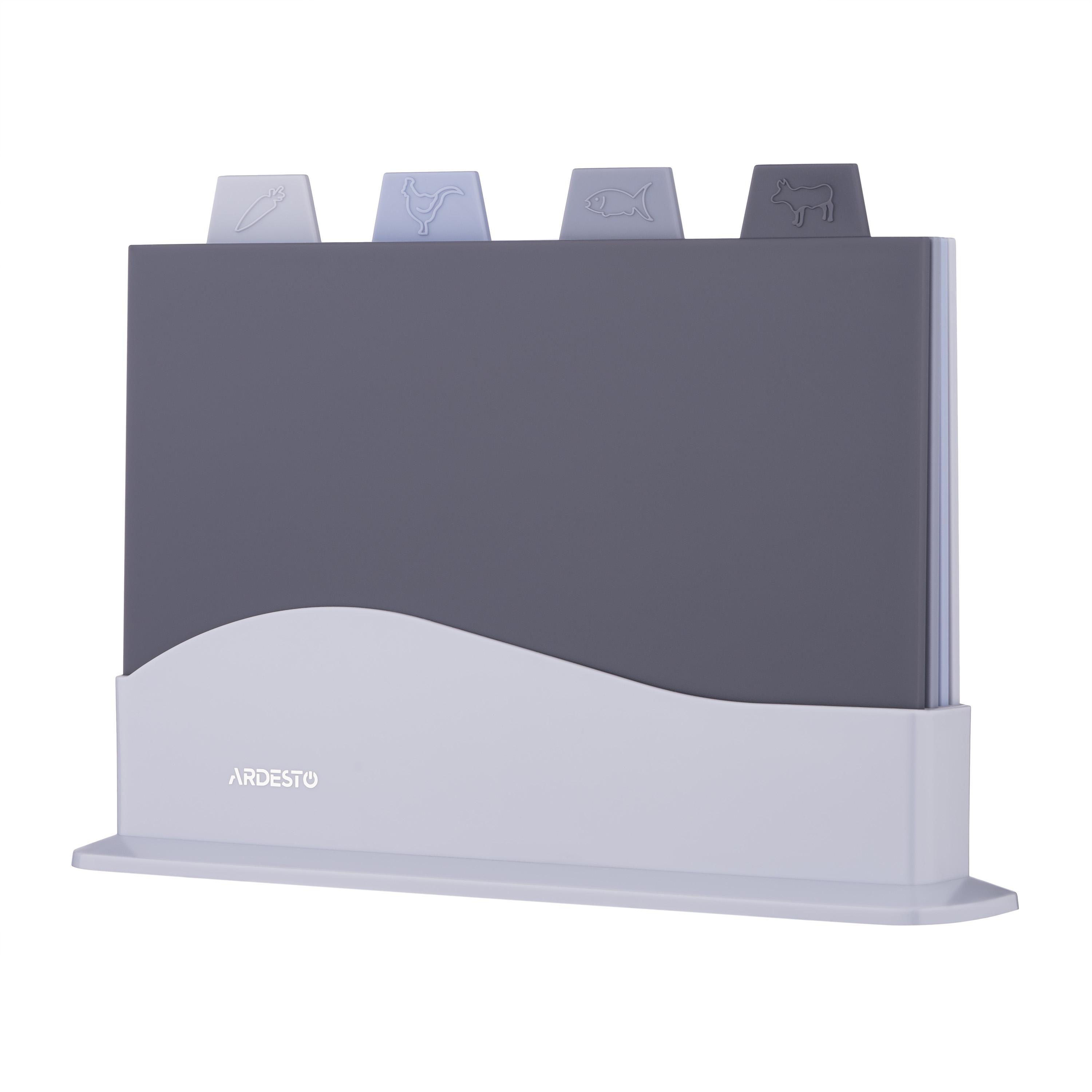 Набор разделочных досок на подставке ARDESTO Fresh, пластик, 23.8x33.8x7 см — компактная подставка для досок