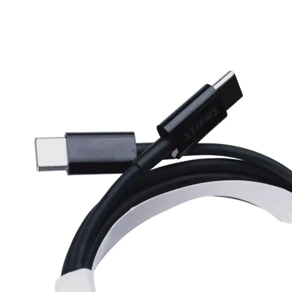 Нейлоновий кабель USB-C чорний з міцними роз'ємами для заряджання смартфона і ноутбука