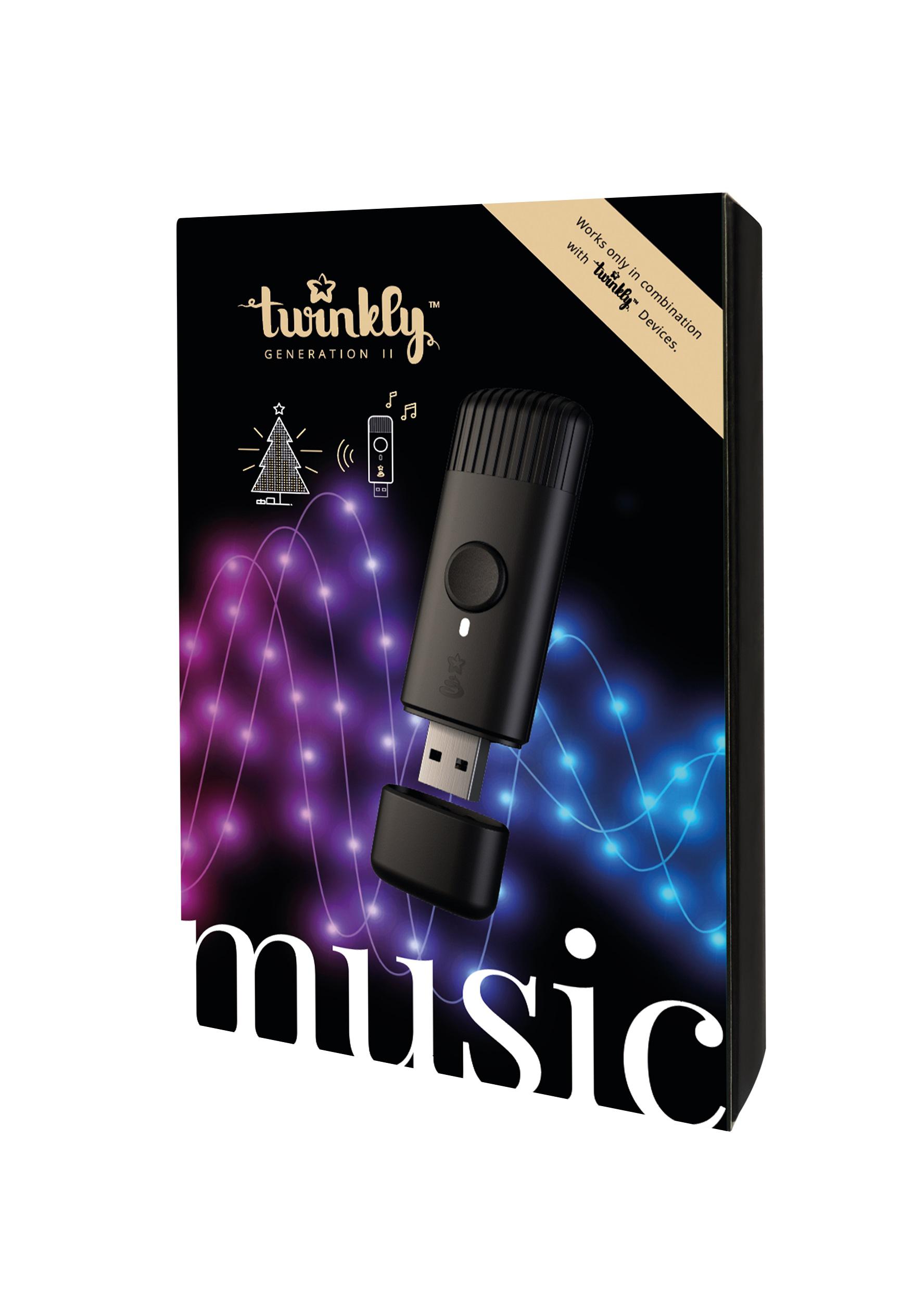 USB адаптер для светомузыкальных эффектов Twinkly TMD01USB в упаковке — музыкальный ключ для гирлянд