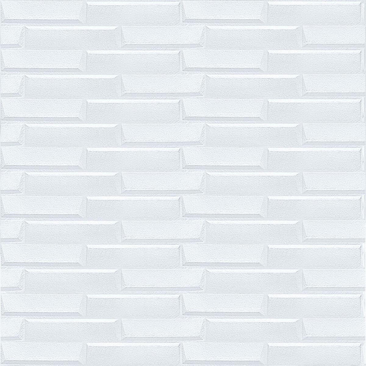 текстура самоклеящейся 3D панели белая кладка крупный план, панель рулон 5 мм