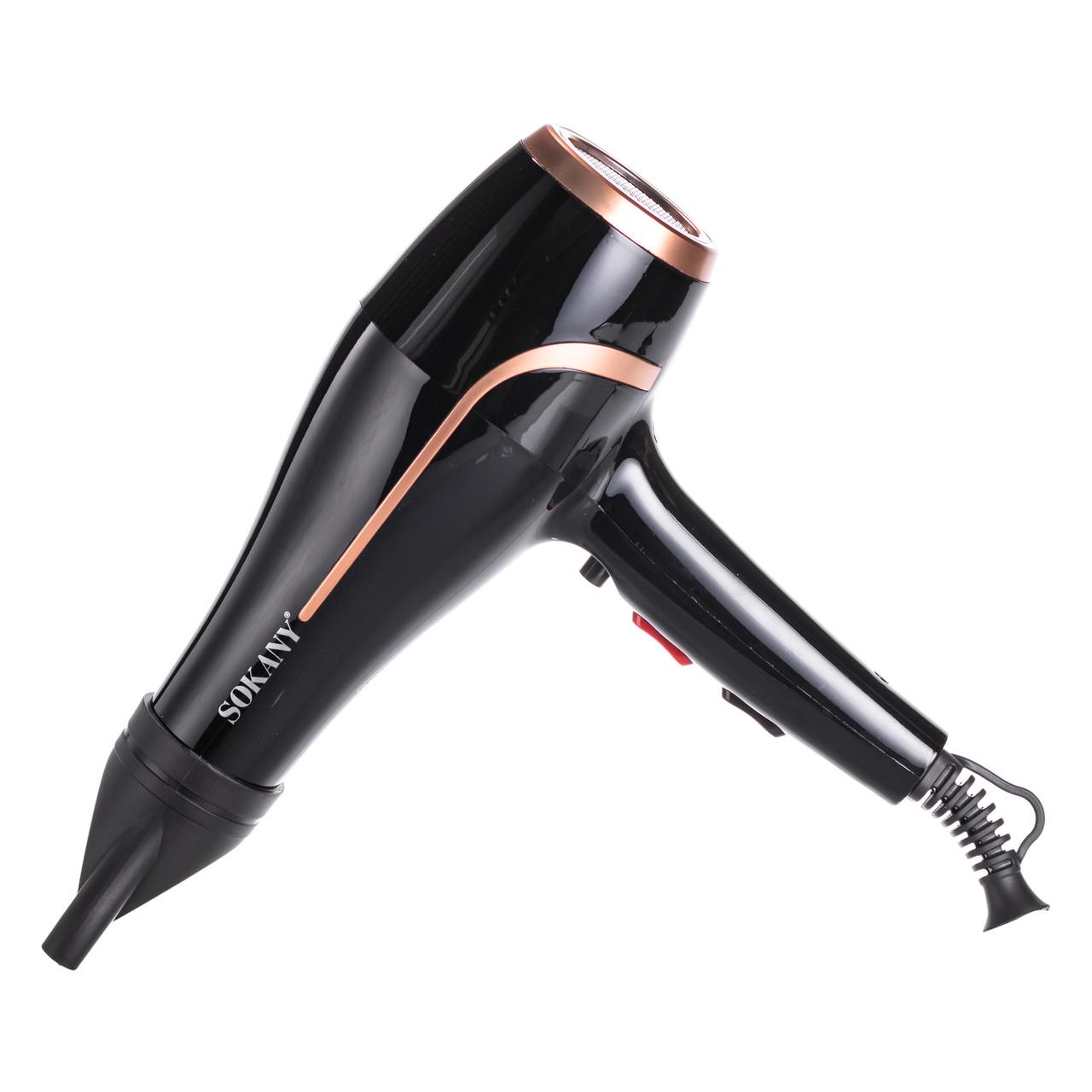 фен для быстрой сушки волос 2400 Вт — чёрный корпус с концентратором