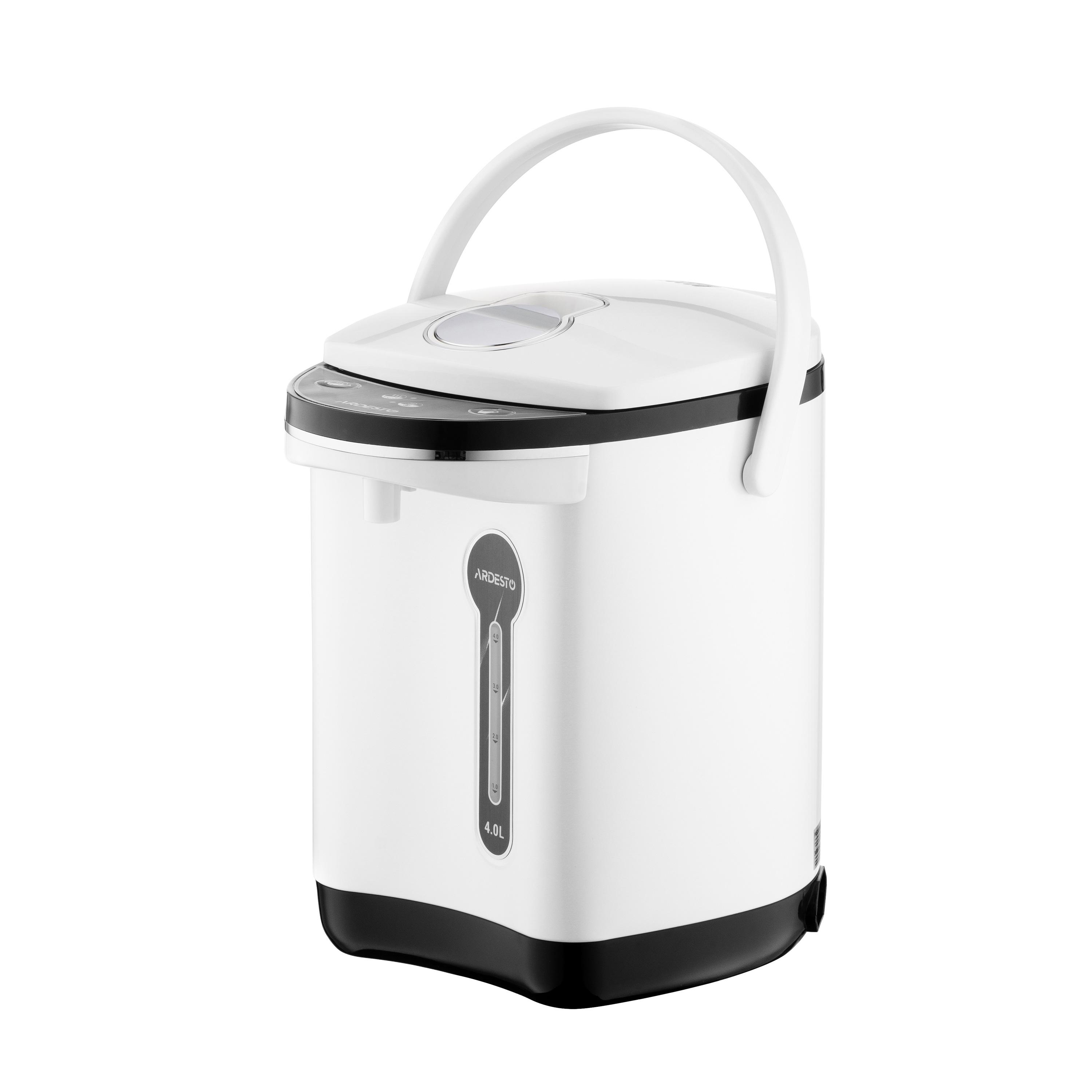 Термопот 4 л серо-черный с ручкой и шкалой уровня воды — термопот для дома 4 л