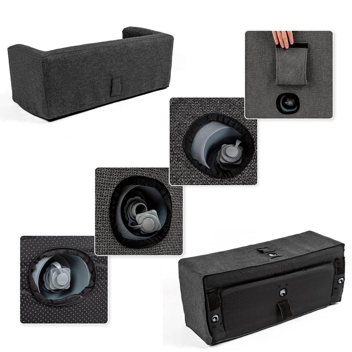 Сірий надувний диван у вітальні — м’які надувні меблі для сучасного інтер’єру