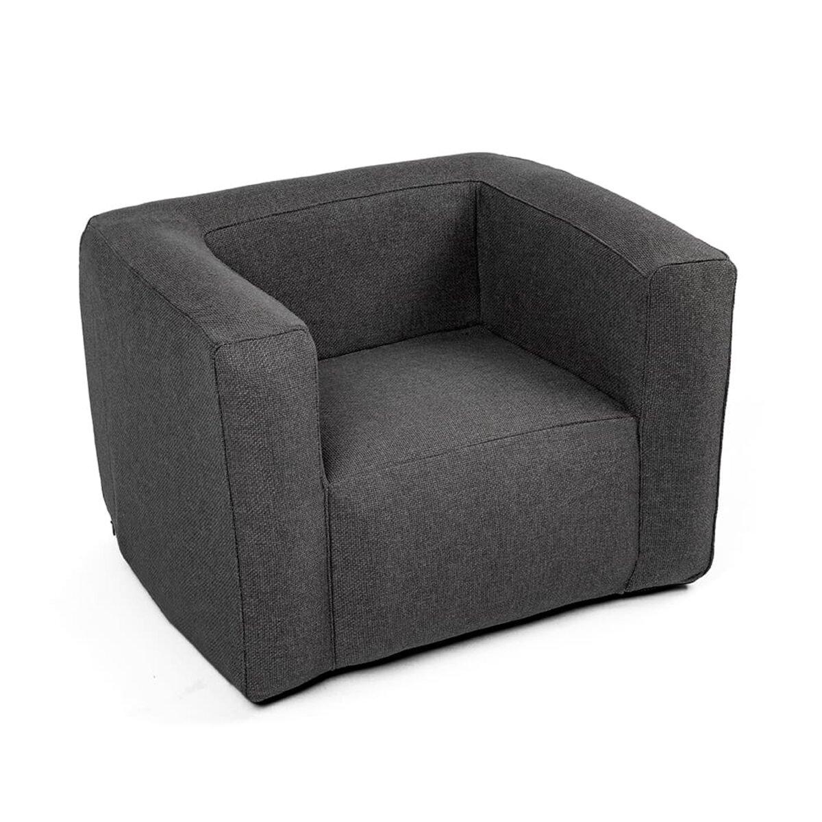 Сіре надувне крісло Sticker Wall SW-00002292 у зібраному вигляді