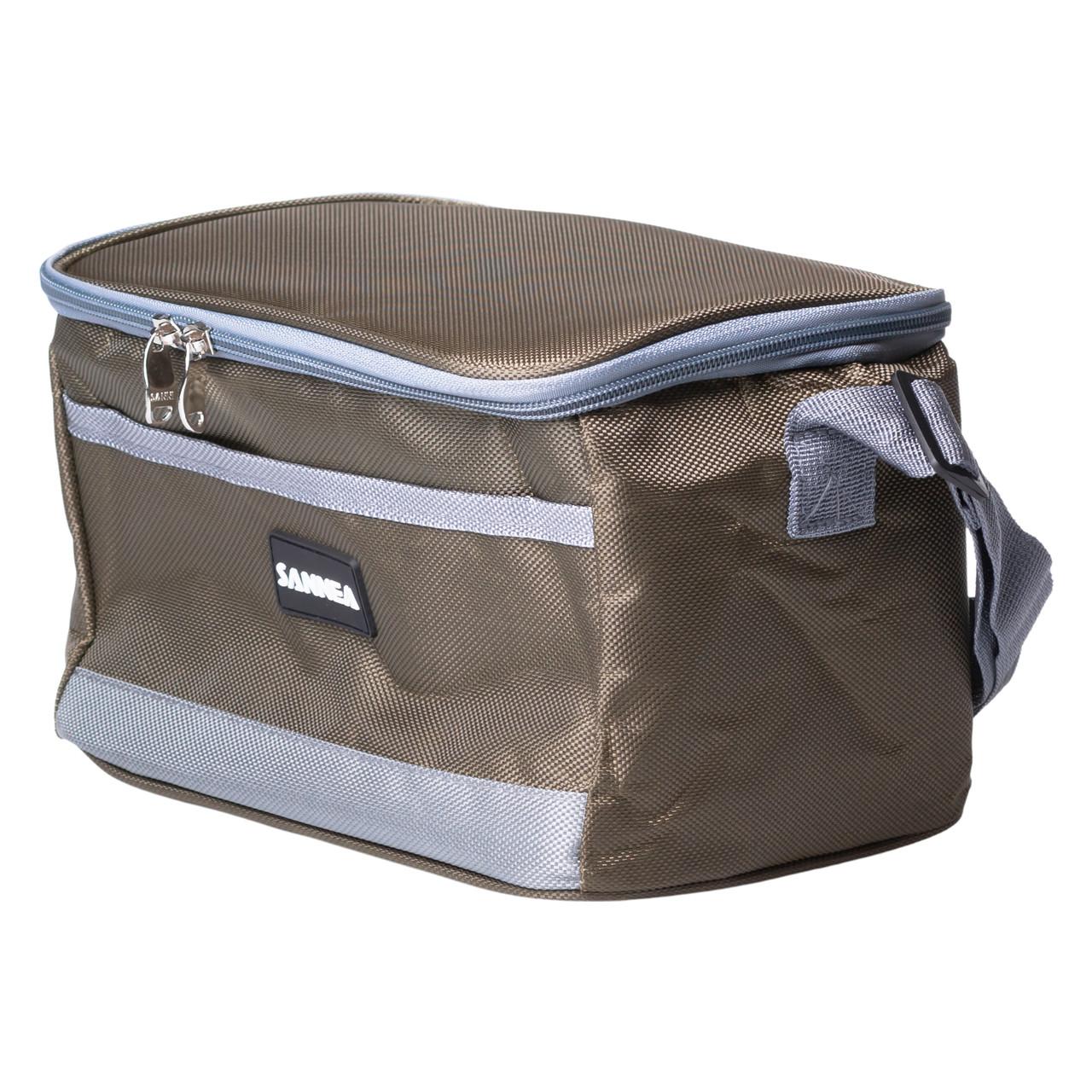 Мягкий холодильник для поездок 6 л, вид сбоку с регулируемым ремнём