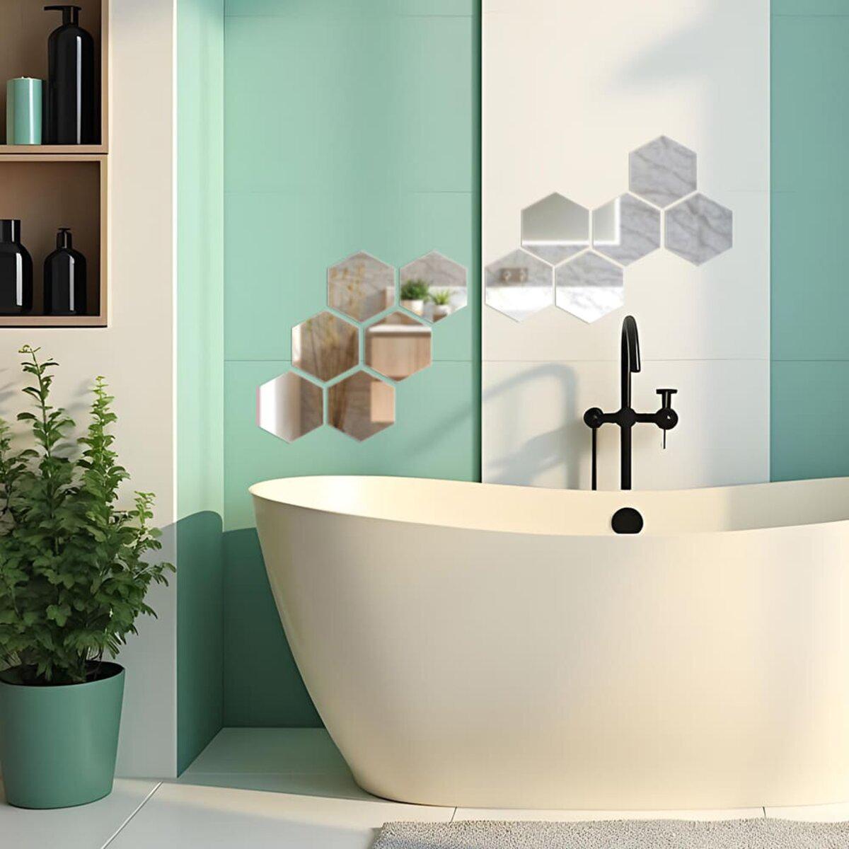 Самоклеящиеся зеркальные элементы для стен — декор в ванной, акриловые зеркальные стикеры