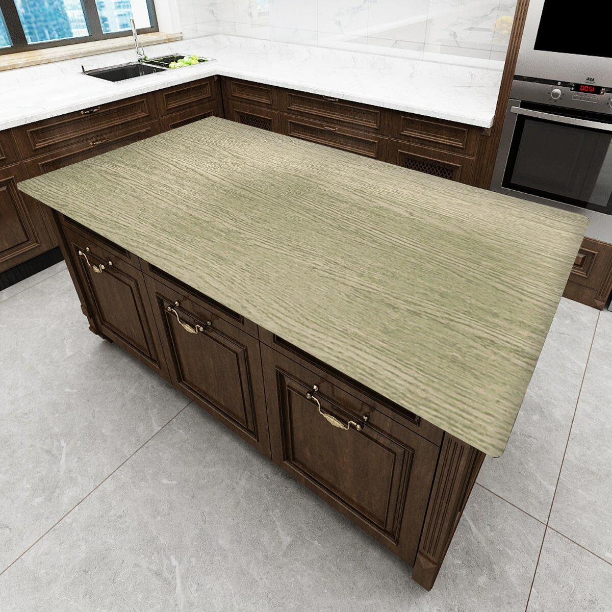 самоклеящаяся пленка для мебели и дверей дуб античный в интерьере на столешнице