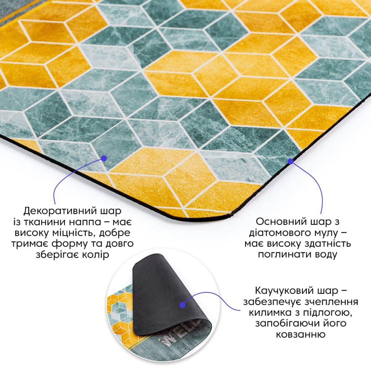 крупный план слоёв диатомитового коврика — антискользящая основа и ткань наппа