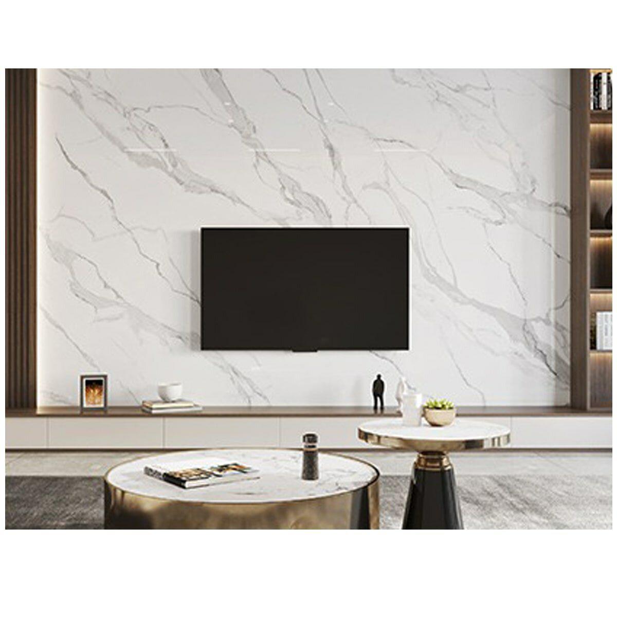 мраморная виниловая панель ПВХ покрытие 10.08 м² в гостиной