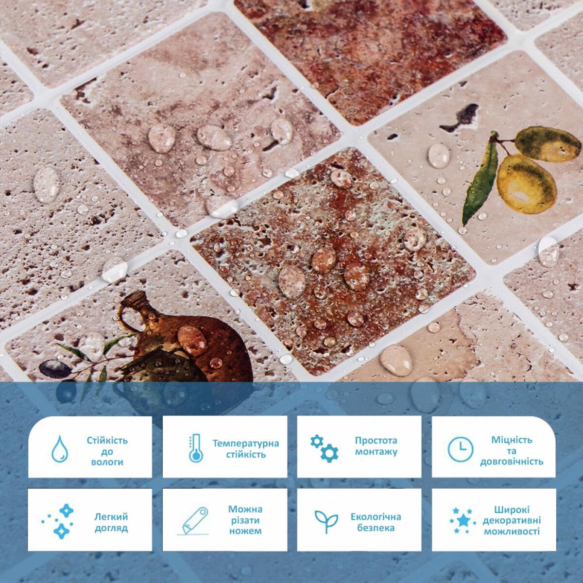 Декоративные панели ПВХ мозаика — крупный план, водостойкая поверхность