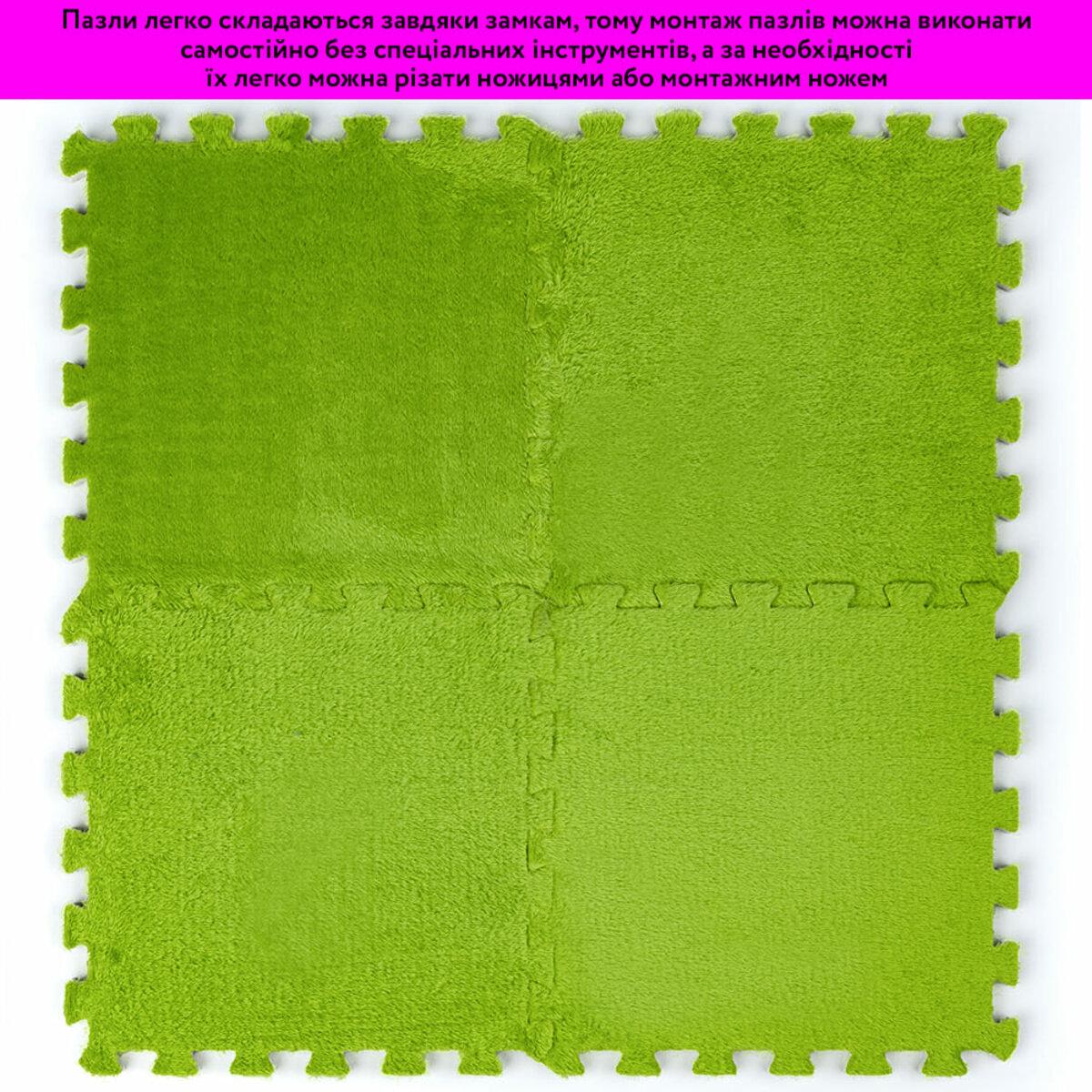 EVA плюшевые модульные плитки — крупный план слоёв, антискользящая основа и плюшевый верх