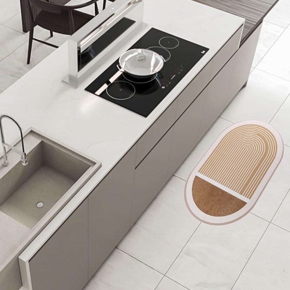 коврик 48x78 см быстро сохнущий для кухни и ванной в интерьере