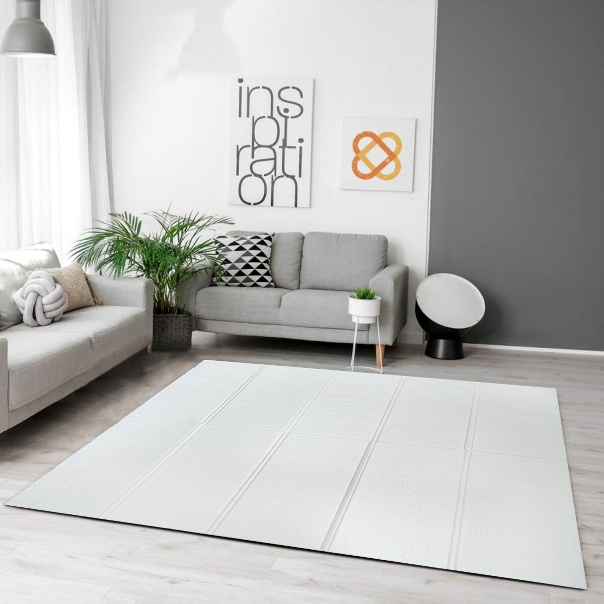 детский складной термоковрик 2000x1500 мм белый в интерьере мягкий термоковрик для игр