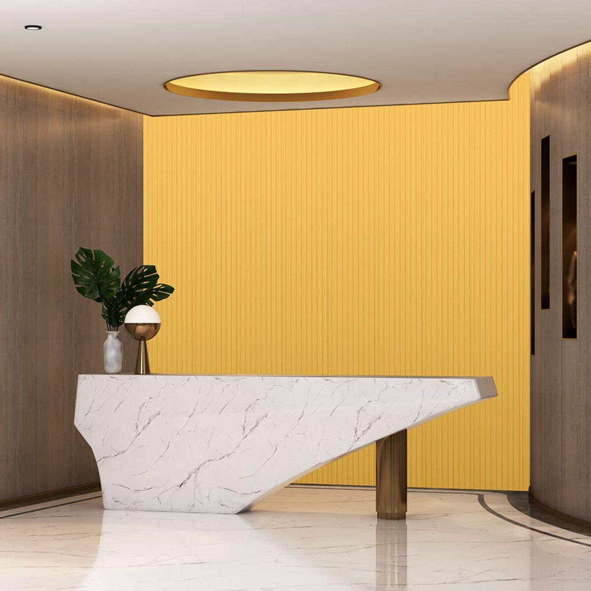 Декоративная рейка в рулоне золотистая 2900x350 мм — самоклеящиеся 3D панели для стен