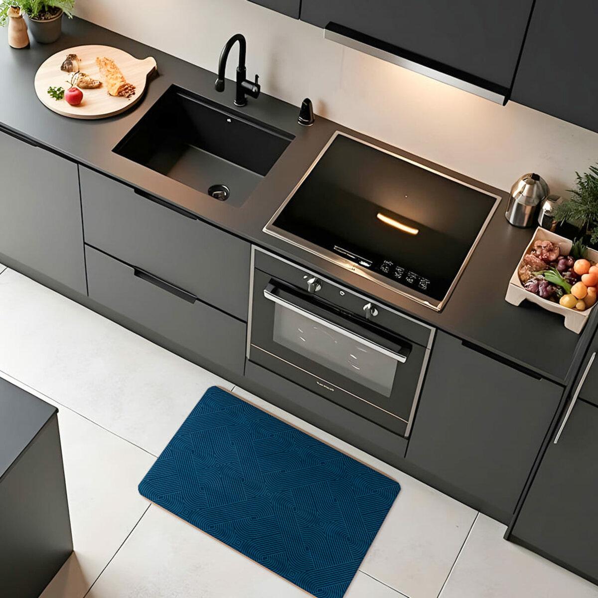 влагопоглощающий коврик для ванной комнаты 40х60 в интерьере кухни, антискользящий