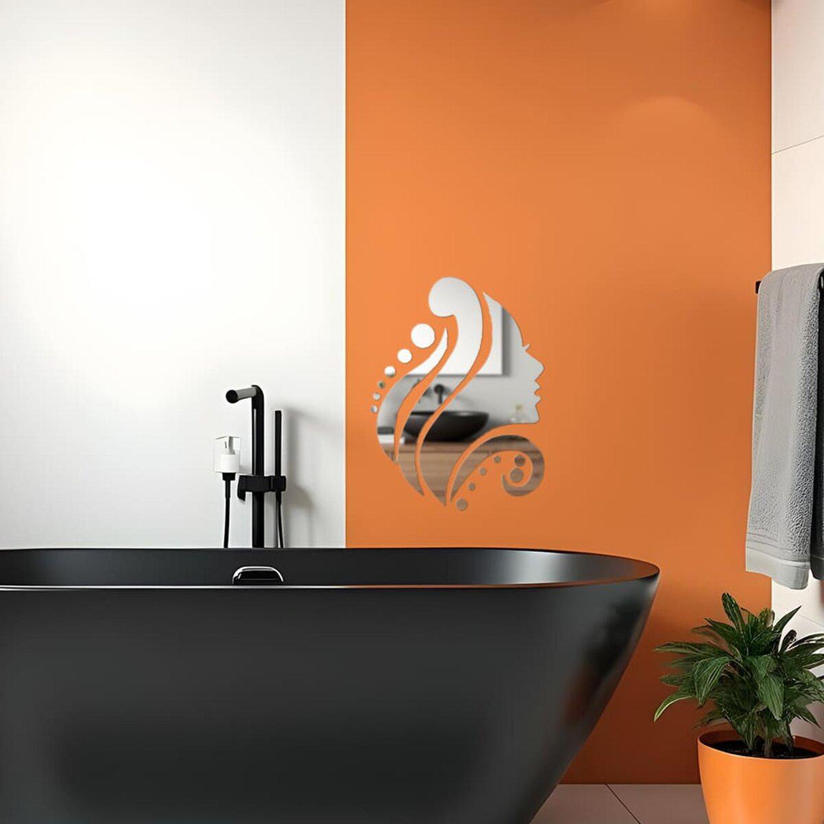 зеркальные акриловые наклейки для ванной — зеркальный декор Лицо серебро, набор 16шт