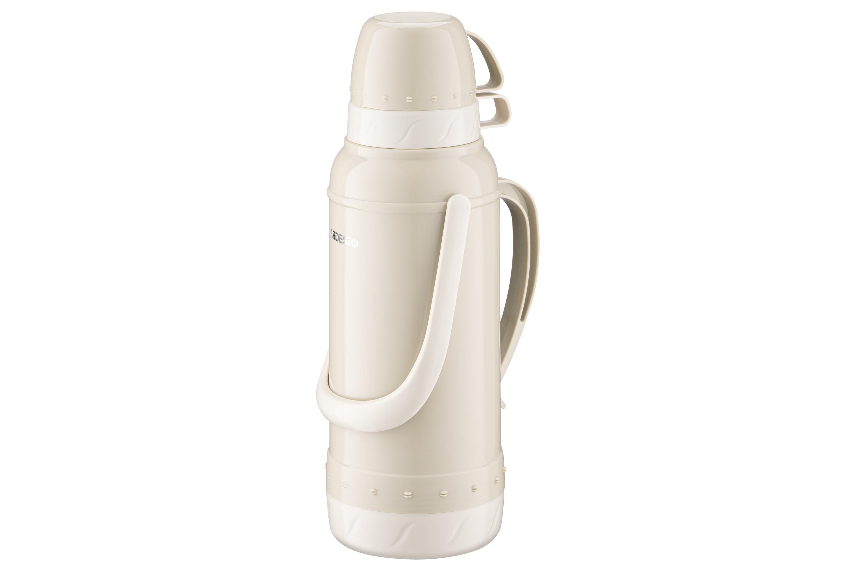 термос со стеклянной колбой 2000 мл бежевый, вид спереди