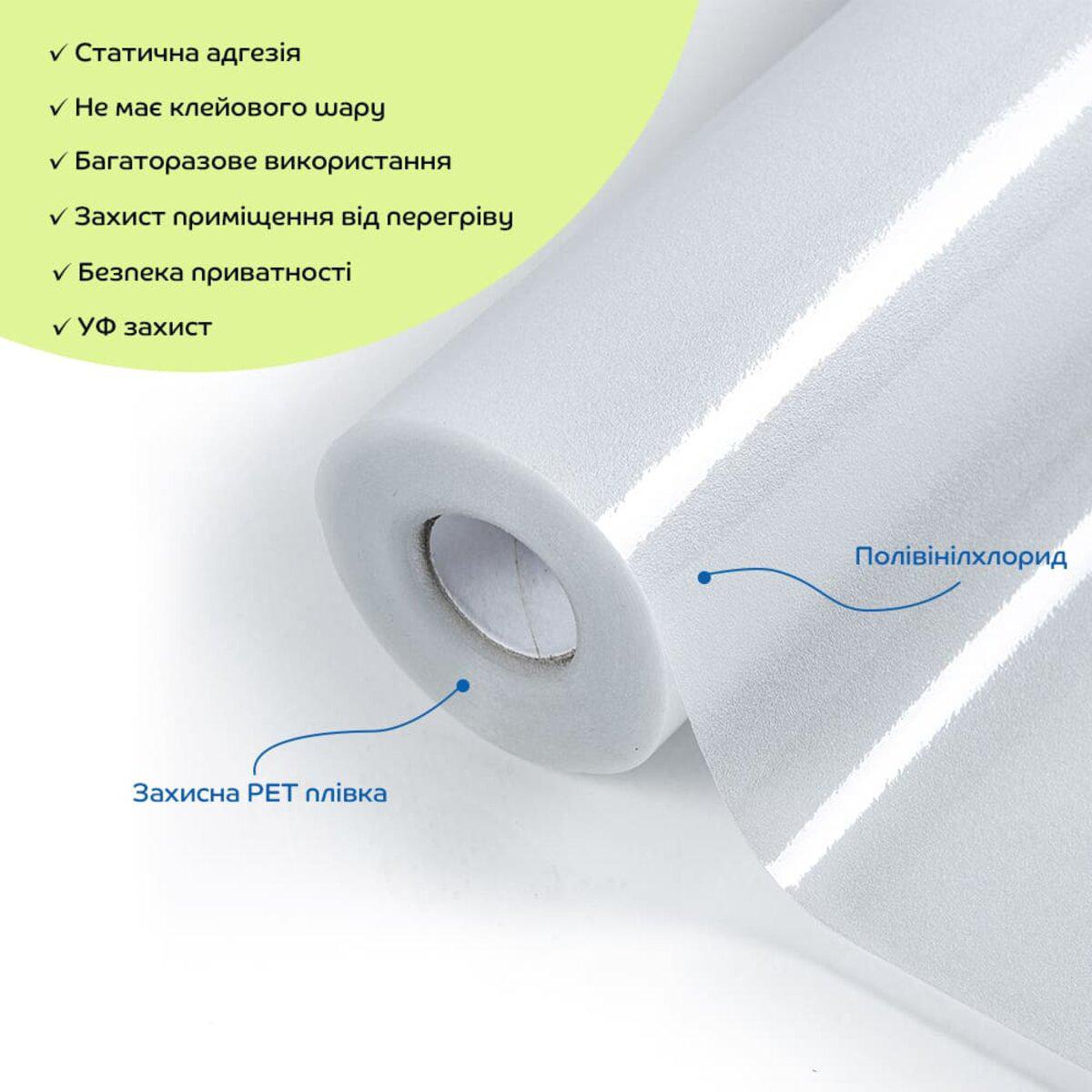 Рулон ПВХ пленки 600 мм с защитной PET плёнкой — статическая ПВХ пленка на окно