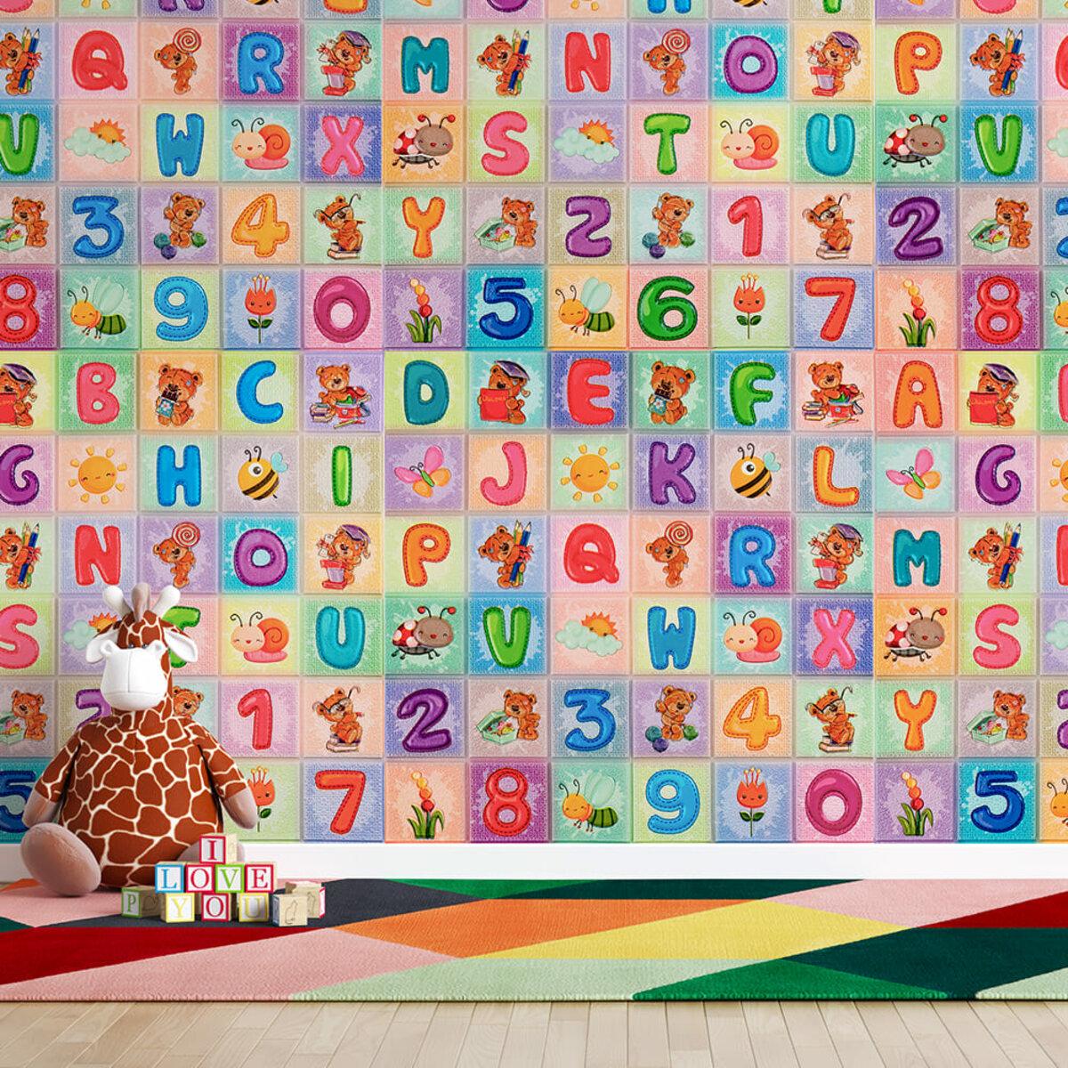 Яркие детские самоклеящиеся 3D панели для стен в интерьере, рельеф кирпич, 700x700x4 мм