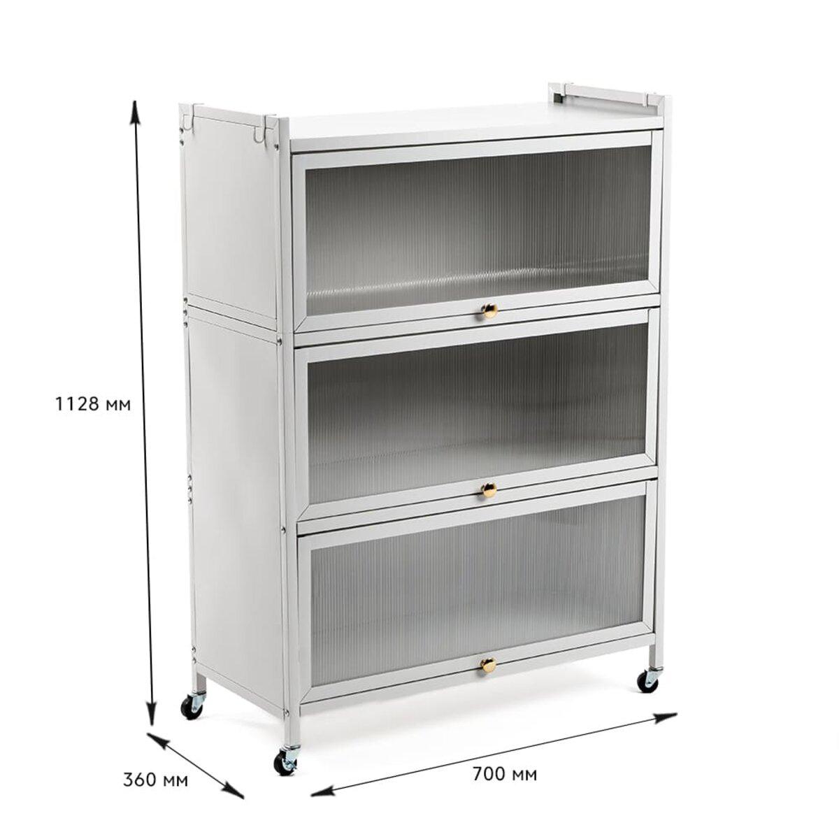 узкий стальной шкаф для кухни и ванной с размерами 700х360х1128 мм — измерения и компоновка полок