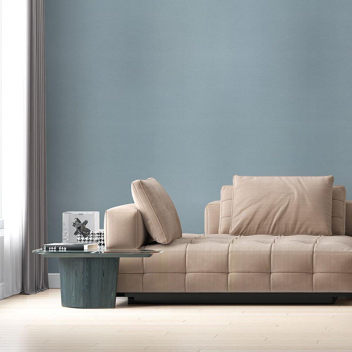 Рулонная серо-голубая плитка ПВХ в интерьере — виниловая плитка в рулоне для стен, декоративное покрытие