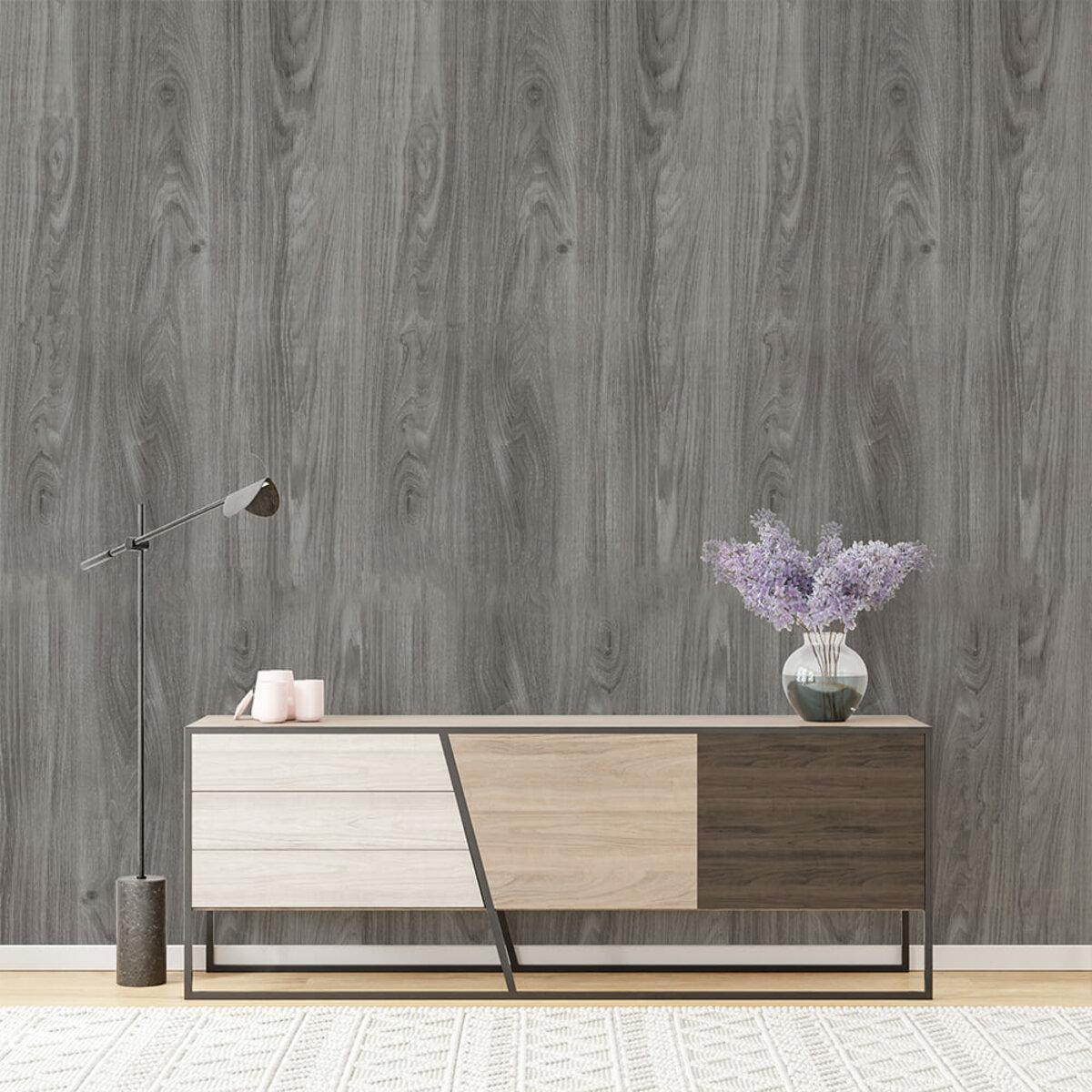 виниловая рулонная плитка для стен пепельная интерьер приклеена на стену 600x3000 мм