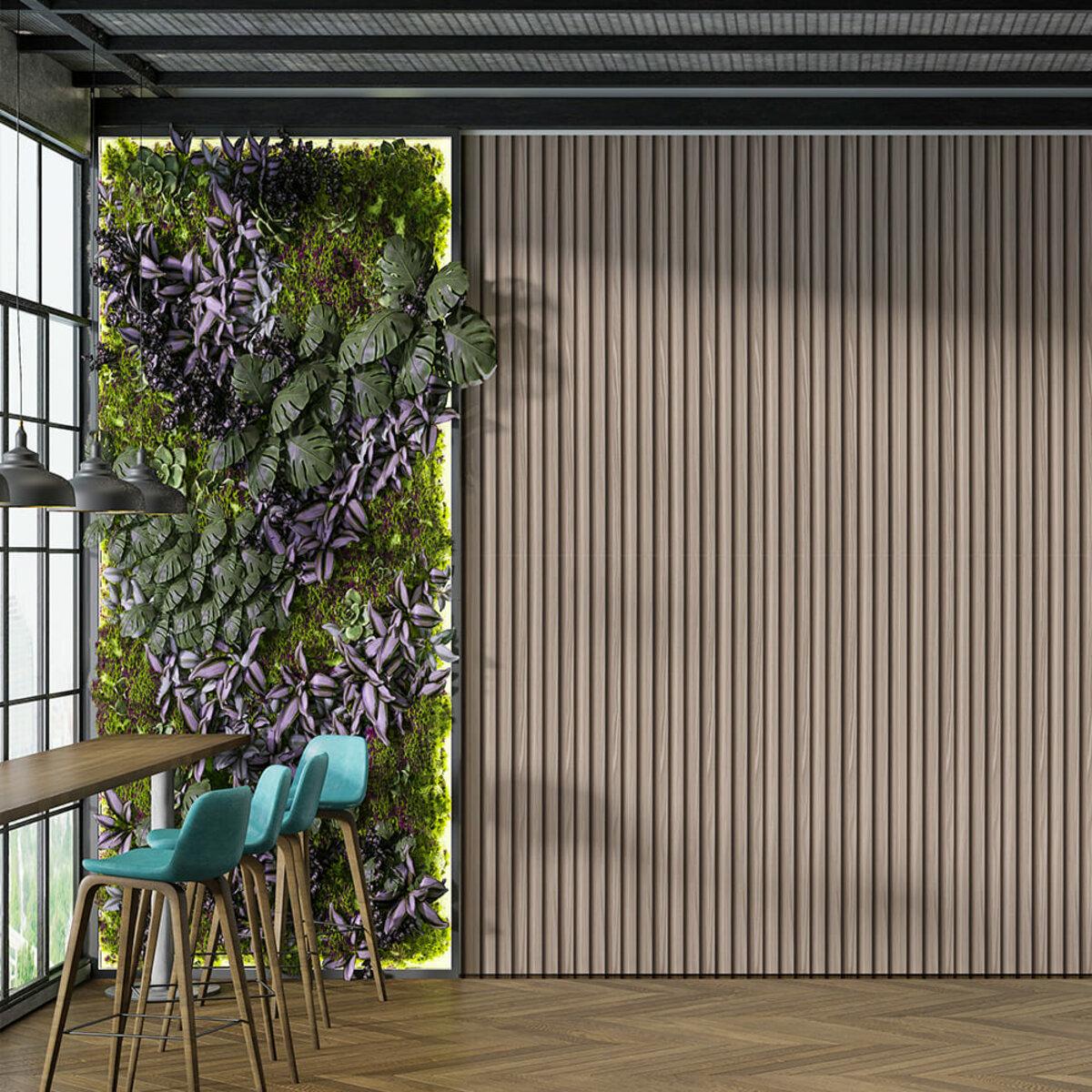 Декоративные WPC рейки для стен в интерьере серый орех — стеновая рейка WPC 160x3000