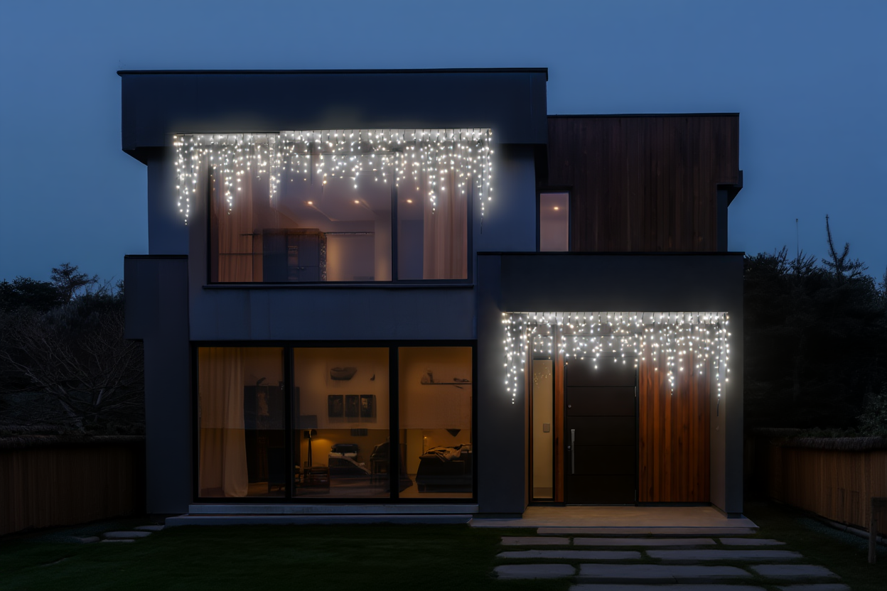 уличная гирлянда бахрома 36 м белый свет украшение фасада