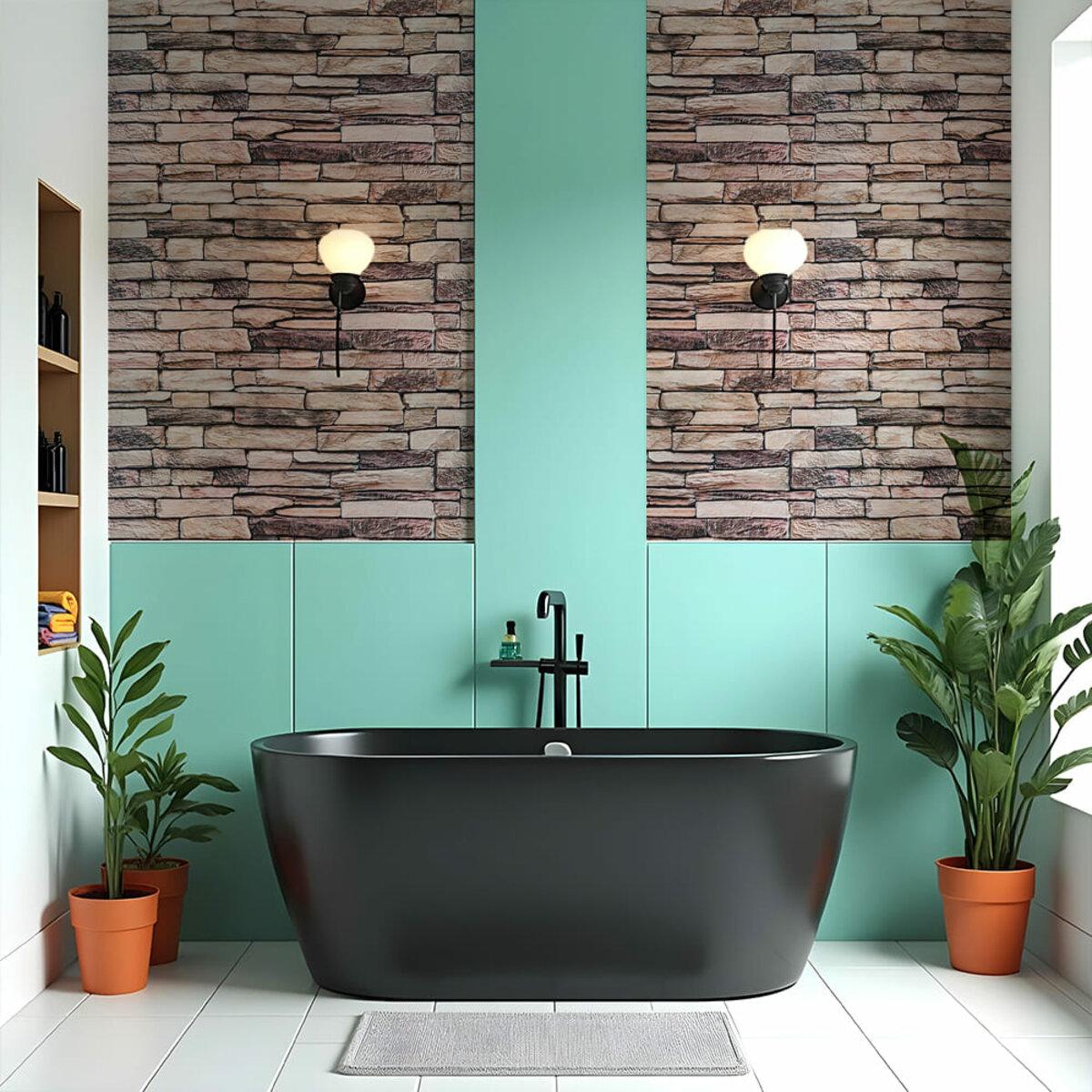 ПВХ панели для стен в интерьере — декоративная панель под камень 960x480 мм