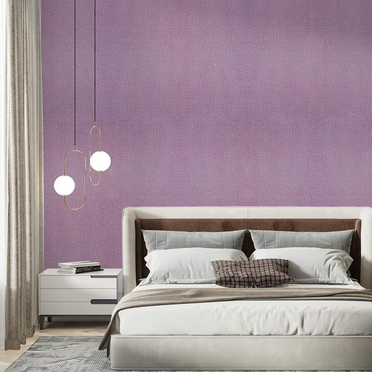 Сиреневый меланж на стене в интерьере — самоклеящиеся термообои сиреневый меланж для спальни