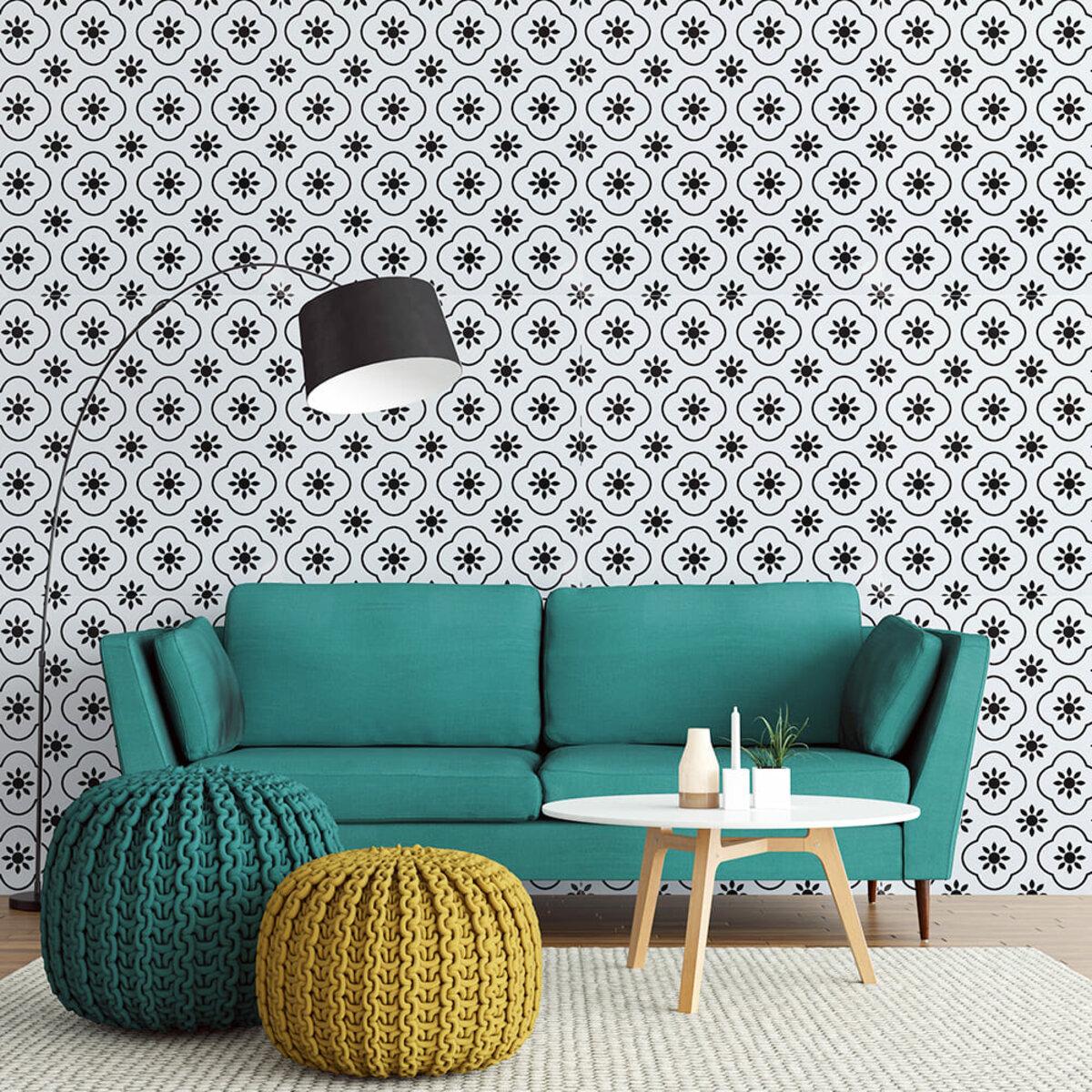 виниловая самоклеящаяся плитка 600x600 глянец в интерьере