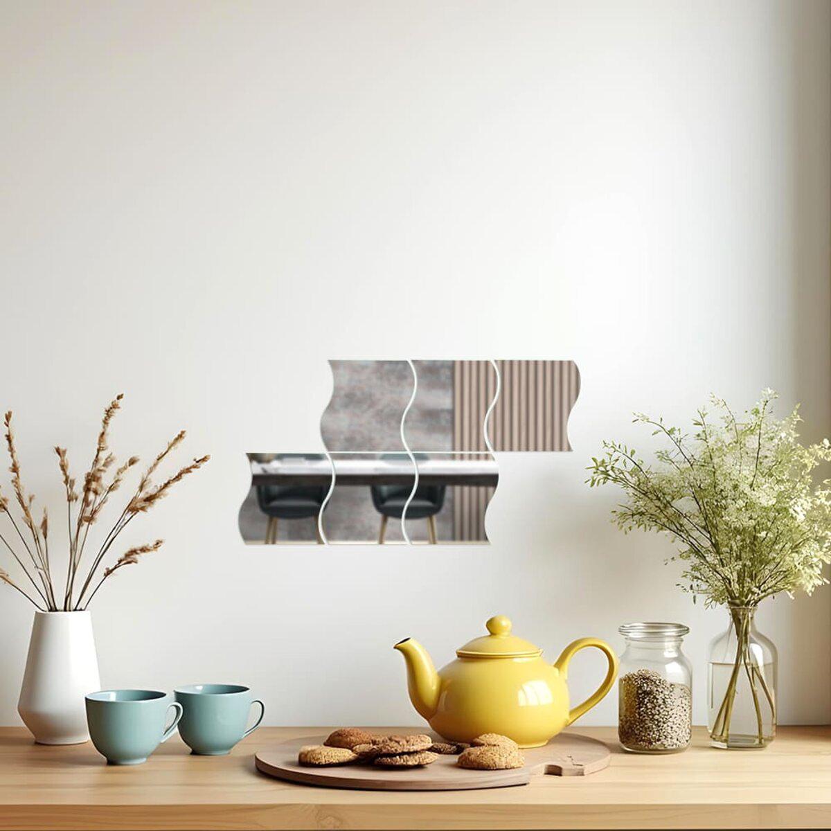 Набор зеркальных наклеек для интерьера 6 шт 120x80 мм — акриловые зеркальные элементы