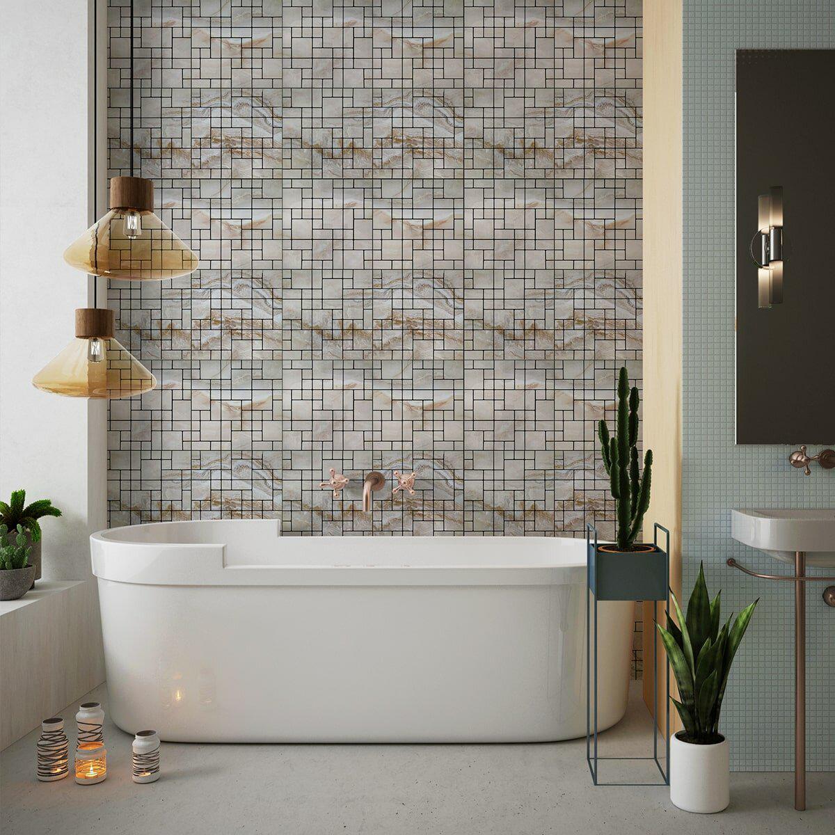 мозаика PET для кухонного фартука самоклеящаяся плитка 300x300