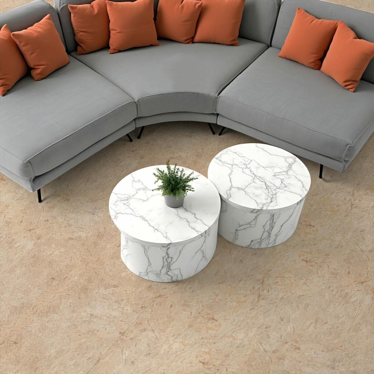 самоклеящаяся виниловая плитка для пола интерьер гостиная светло-бежевый 457x457