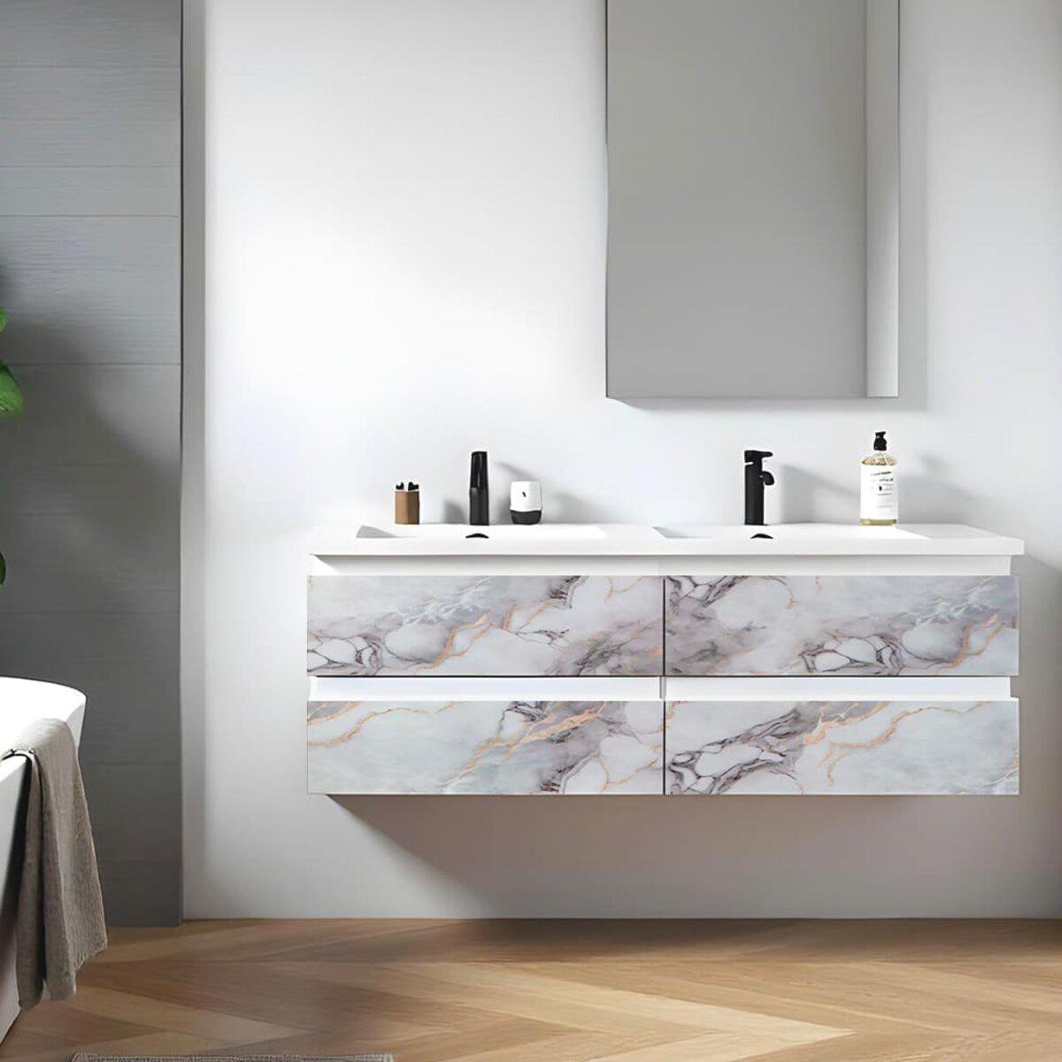 декоративная пленка под мрамор для мебели в интерьере, самоклеящаяся ламинированная пленка 600х3000