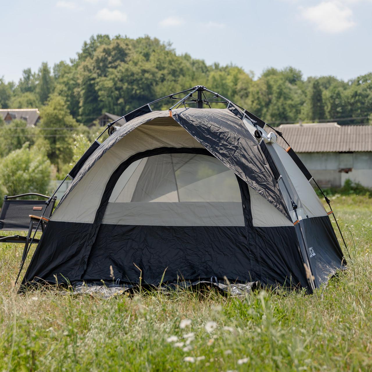 Кемпинговая палатка с автоматическим каркасом и вентиляционными окнами