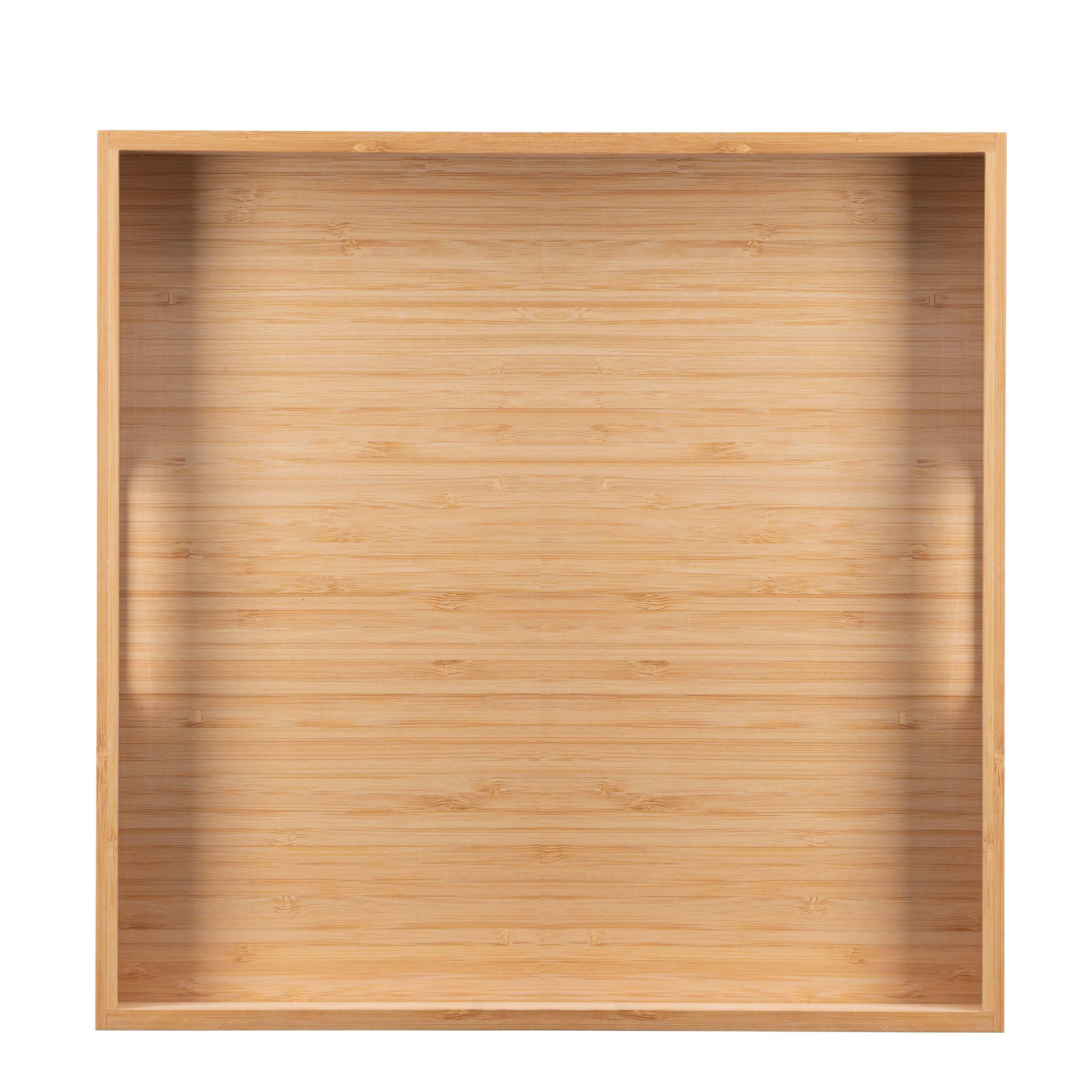 Вид сверху бамбукового подноса 35х35х4 см ARDESTO, поднос для сервировки стола