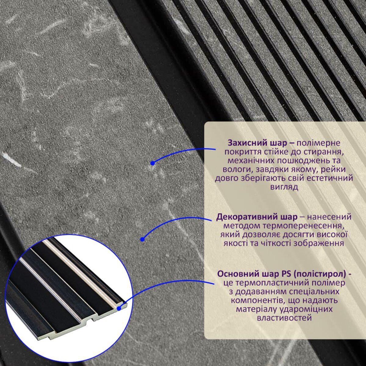 Декоративная рейка для стен серый мрамор в интерьере — вертикальная реечная отделка стен