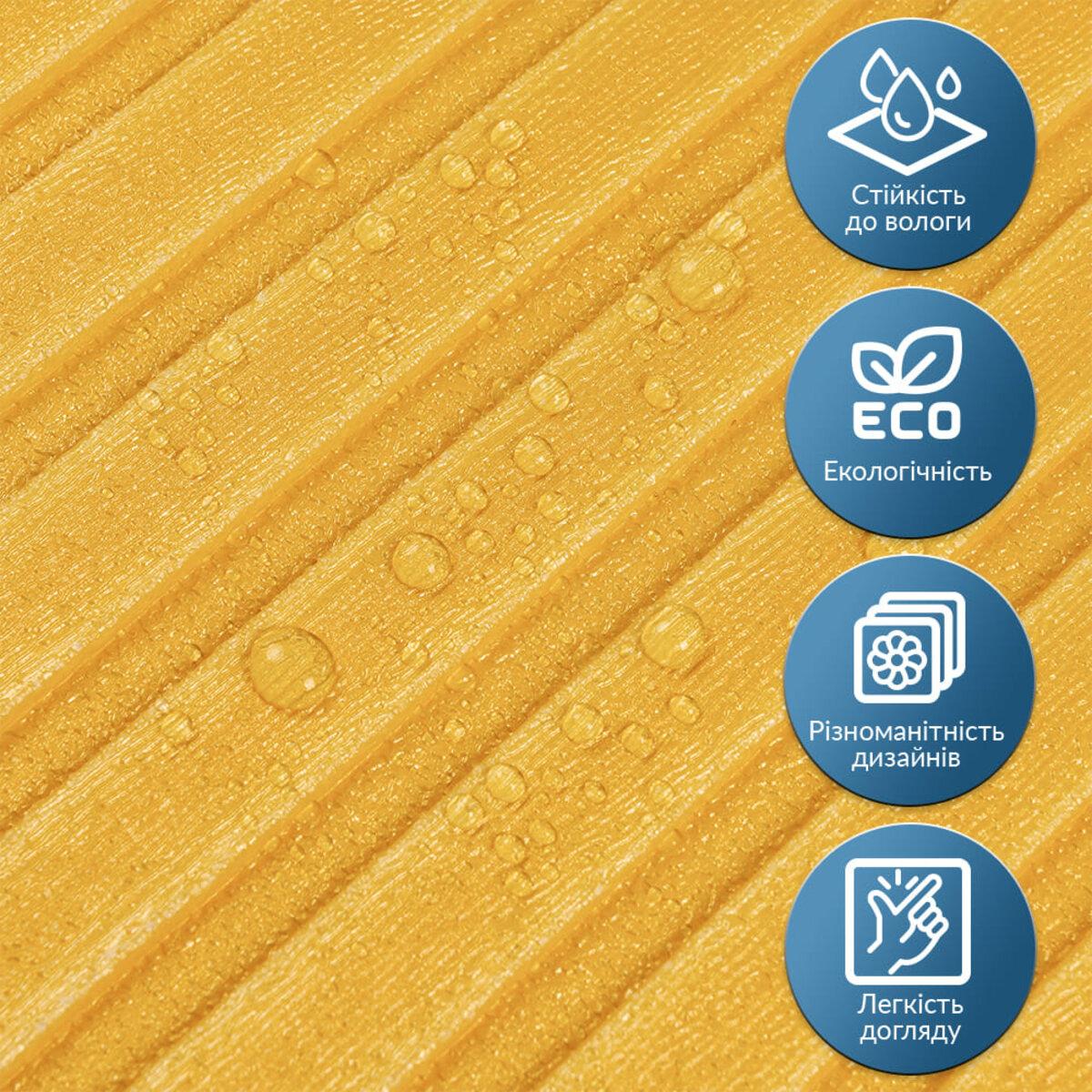 Крупный план панели из пористого полипропилена с водостойкой ПВХ плёнкой — панели с клеевым слоем для ванной комнаты