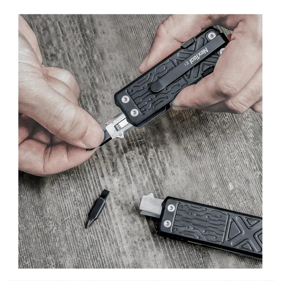 компактный кейс с 10 двусторонними битами из стали S2 — набор бит для мультитула