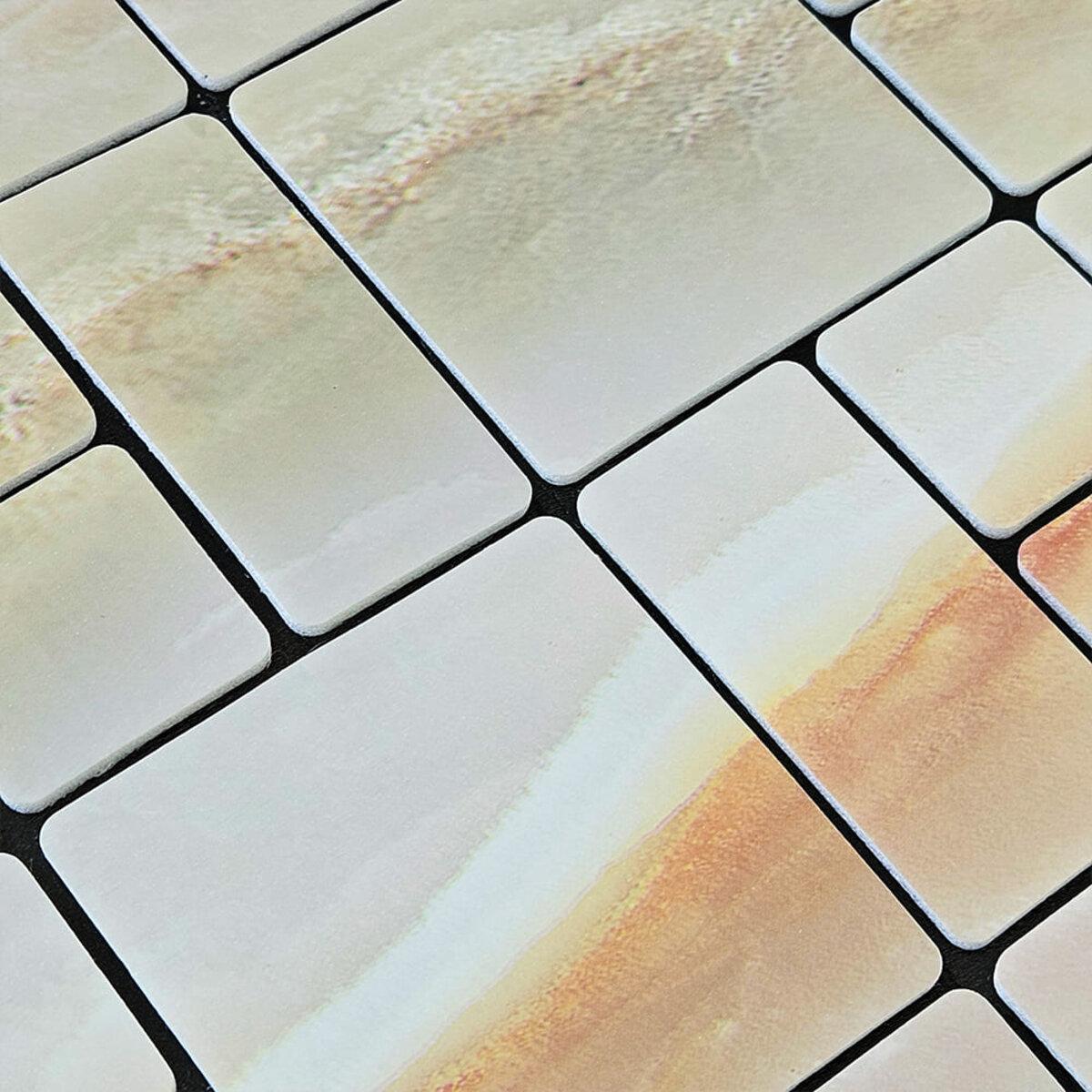 ПЭТ плитка 300x300х4 мм крупный план, самоклеящаяся PET мозаика для стен