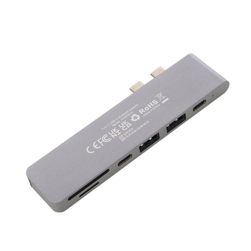 Мультипортовий USB-C хаб Choetech HUB-M14-GY-V2 з портами USB 3.0, USB-C та кардридером SD і TF
