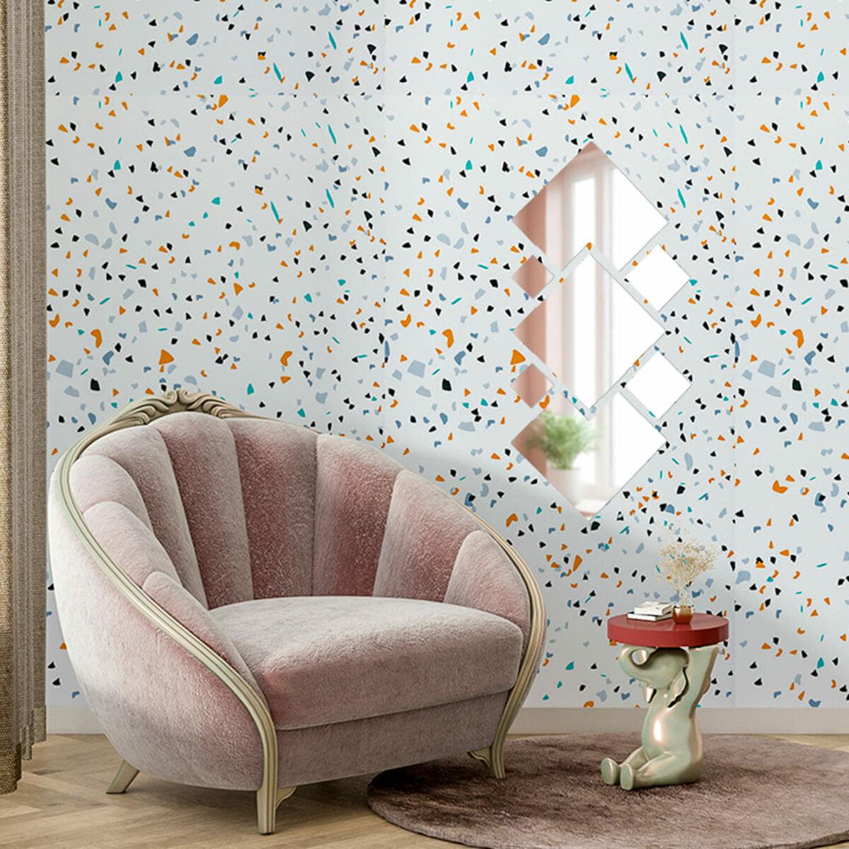 Самоклеящиеся зеркальные стикеры набор 7 шт на стене гостиной, акриловые зеркальные декоративные элементы