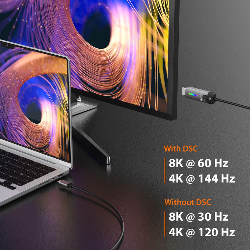 Кабель USB-C на HDMI 2.1 J5create JCC157-N для підключення ноутбука до монітора 8K або 4K 144 Гц