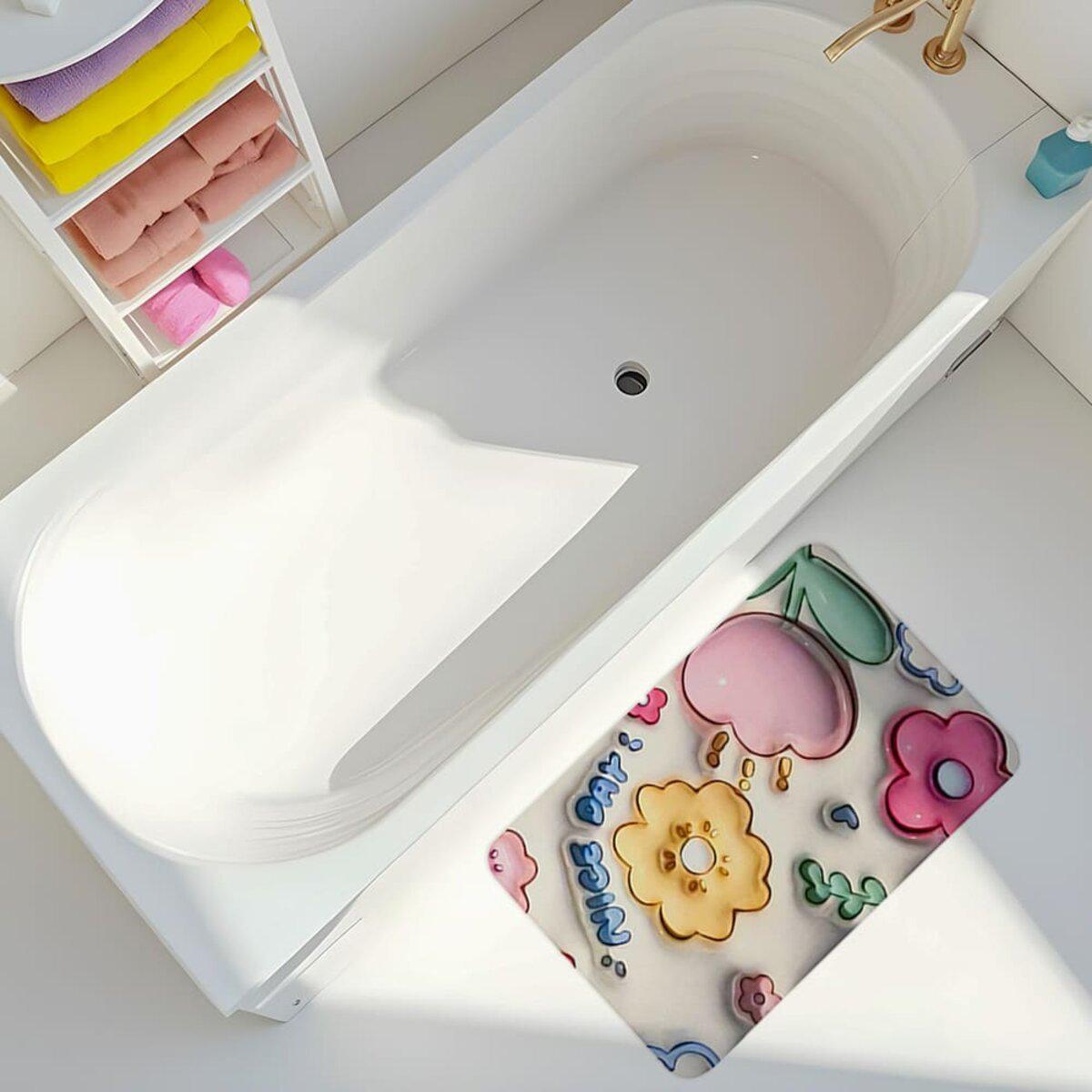 влагопоглощающий коврик 40x60 см рядом с ванной — быстро сохнущий диатомитовый коврик