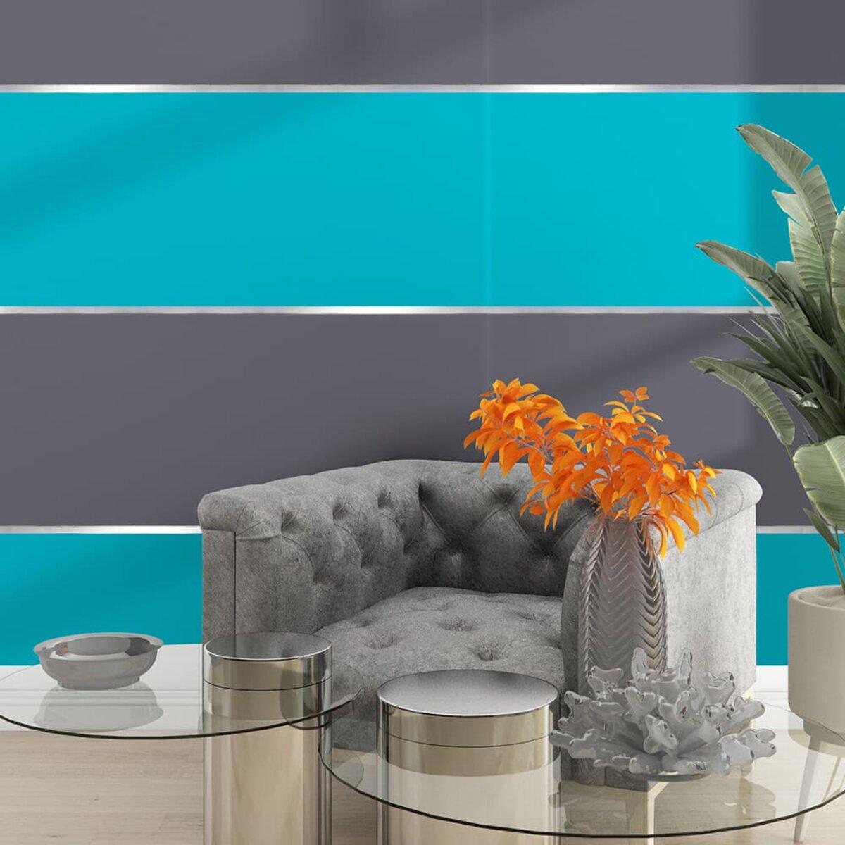 молдинг серебряный 5000х18х1мм в интерьере — декоративный молдинг для стен