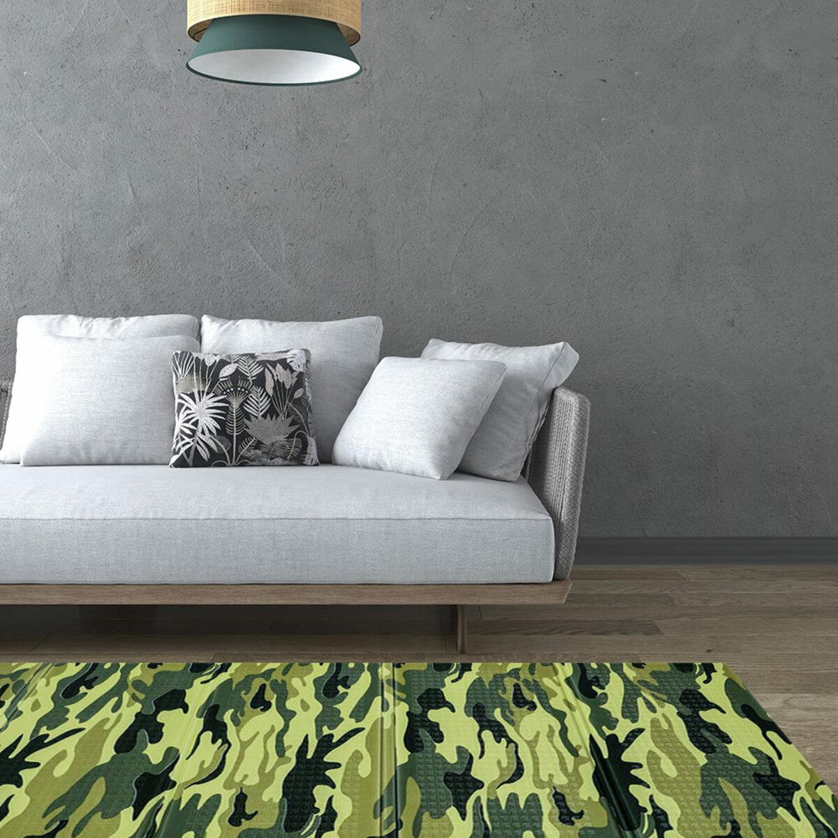 Складной камуфляжный термоковрик XPE 200x75 см в интерьере — теплоизоляционный детский коврик