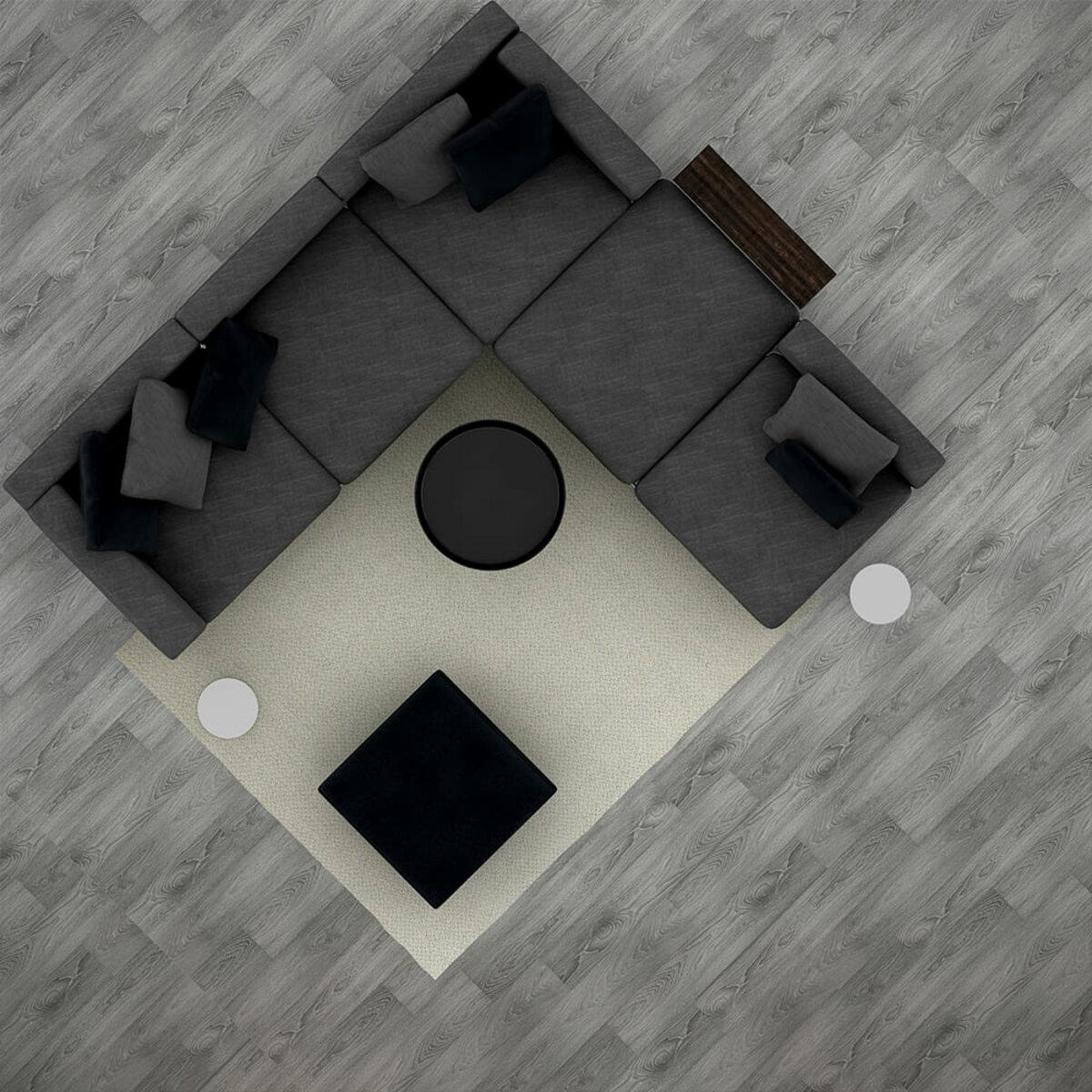 Схема слоёв самоклеящейся виниловой плитки 1,5 мм с фольгой и клеевым слоем — виниловая плитка на клеевой основе